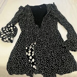Zara long sleeve polka dot dress